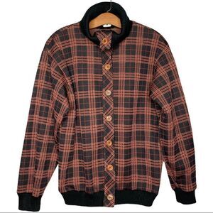 Vintage Sutter Place Red Tartan Plaid Button Front Light Jacket Pullover Medium